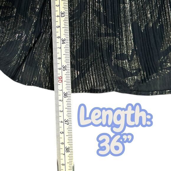 Halston Heritage Black Metallic Gold Halter Dress Womens XS Ruffle Hem Cocktail - Picture 8 of 9